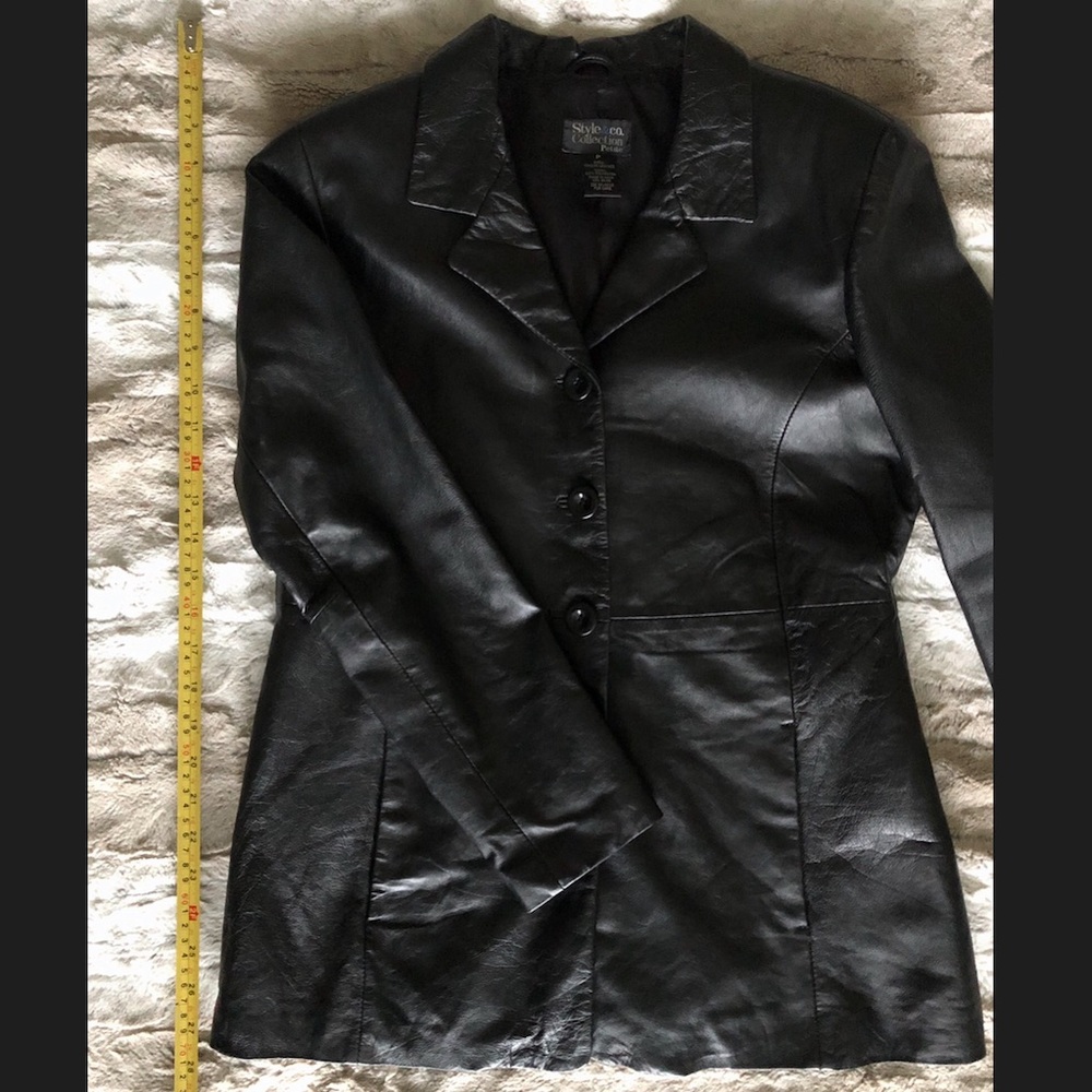 Style & Co genuine leather jacket/blazer